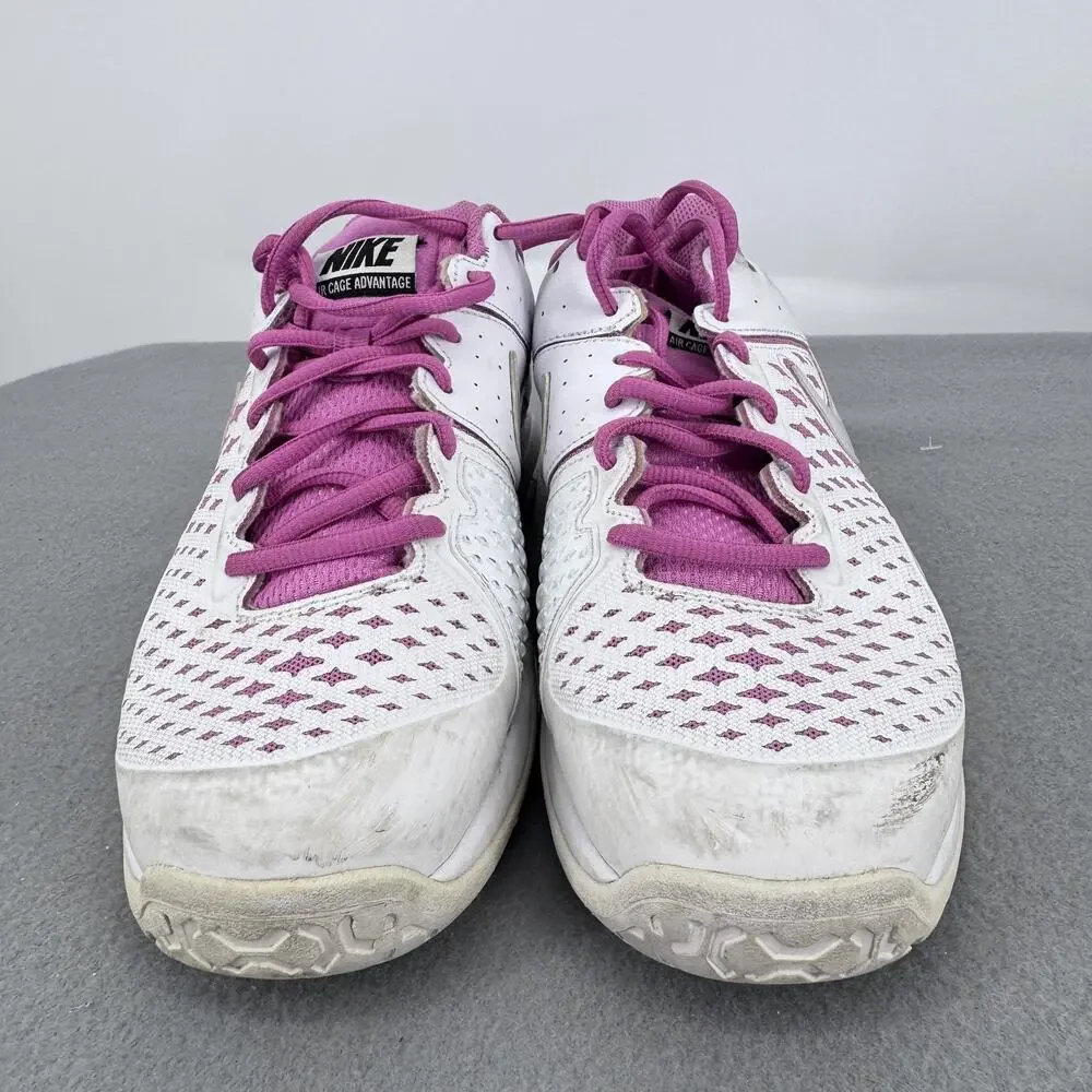 Nike Air Cage Advantage Tennis‎ Shoes 599365-105 Womens 9 White Pink Air Max